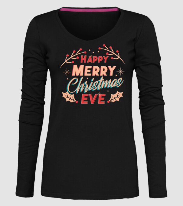 Crăciun Fericit model negru pe tricou