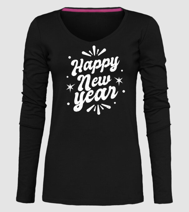 An nou fericit model negru pe tricou