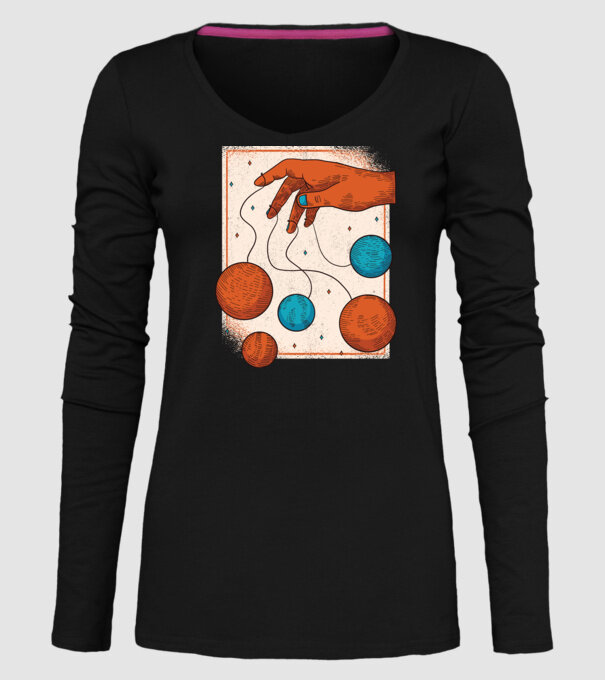 Planete model negru pe tricou