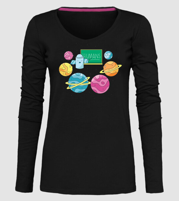 Învățarea planetelor model negru pe tricou