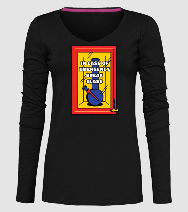 Bong pentru situații de urgență model negru pe tricou