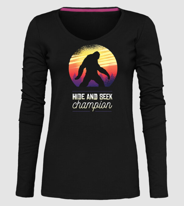 campion de-a v-ați ascunselea Yeti model negru pe tricou