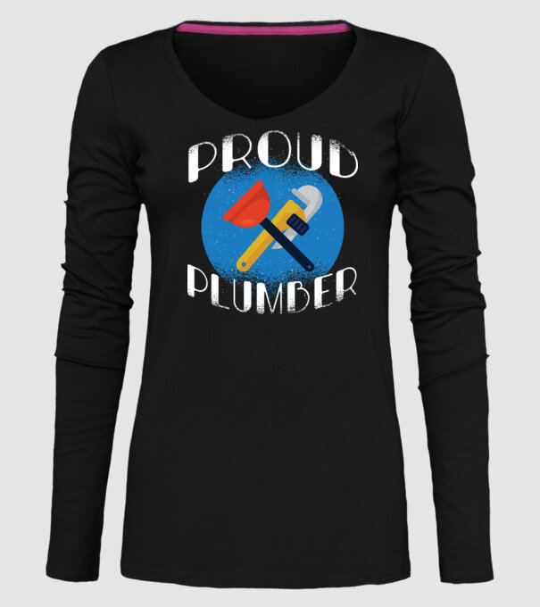 Instalator mândru model negru pe tricou
