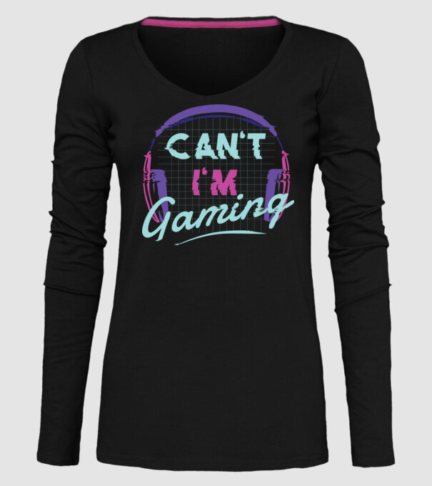 'Can''t I''m Gaming - Gamer' model negru pe tricou