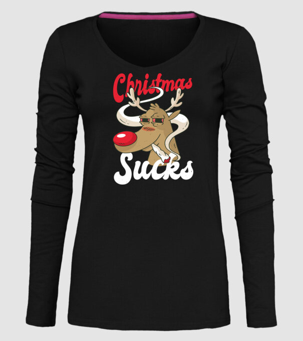 Christmas Sucks - Urăsc Crăciunul Crăciunul model negru pe tricou