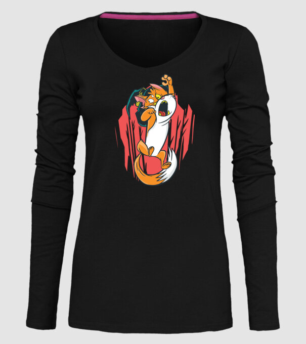 Pisică Vrăjitoare model negru pe tricou