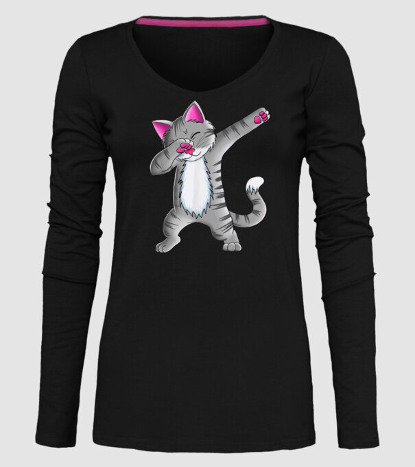 Pisică DAB model negru pe tricou