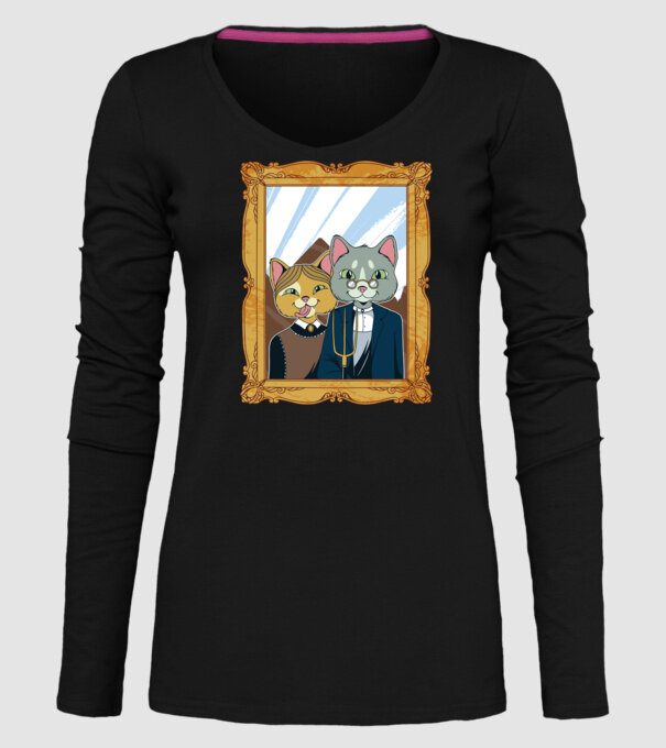 Portret Pisică model negru pe tricou