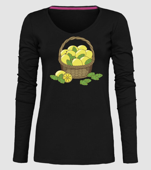 Coș de lămâi model negru pe tricou