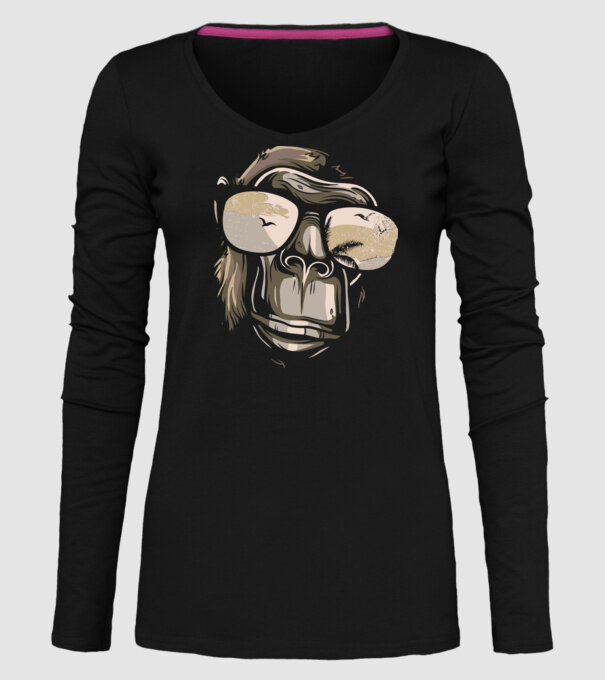 Cool Monkey model negru pe tricou