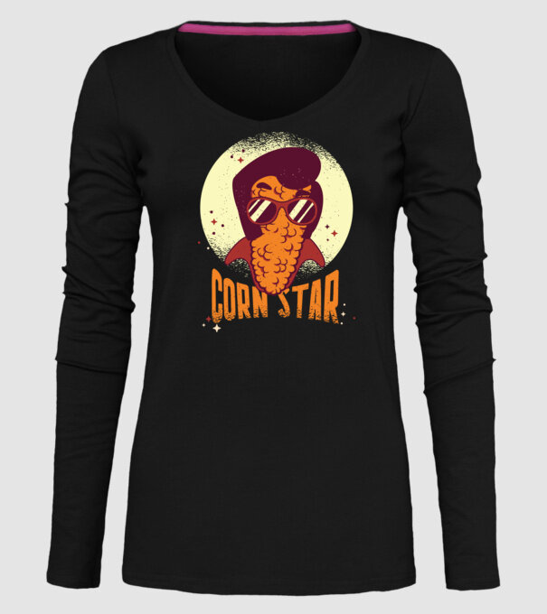 Corn Star - Porumb cu freză Elvis model negru pe tricou