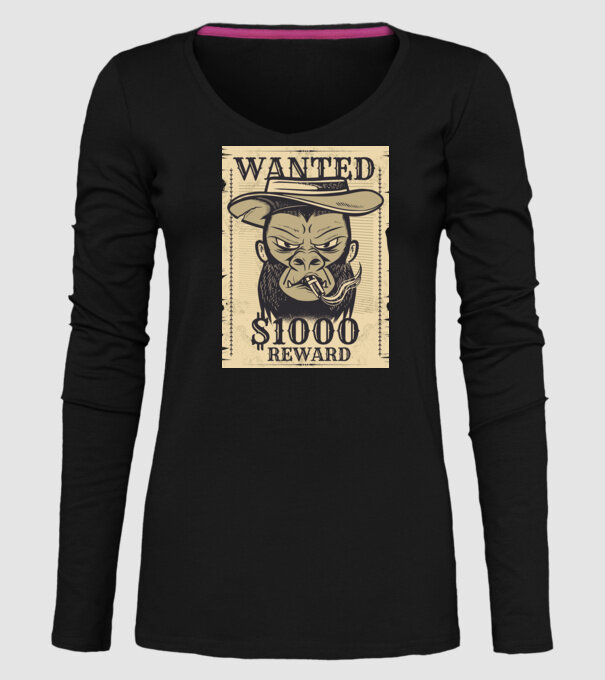 Maimuță cowboy model negru pe tricou