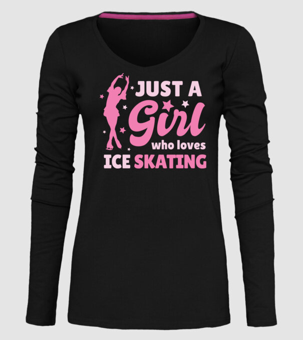 Doar o fată căreia îi place să patineze model negru pe tricou