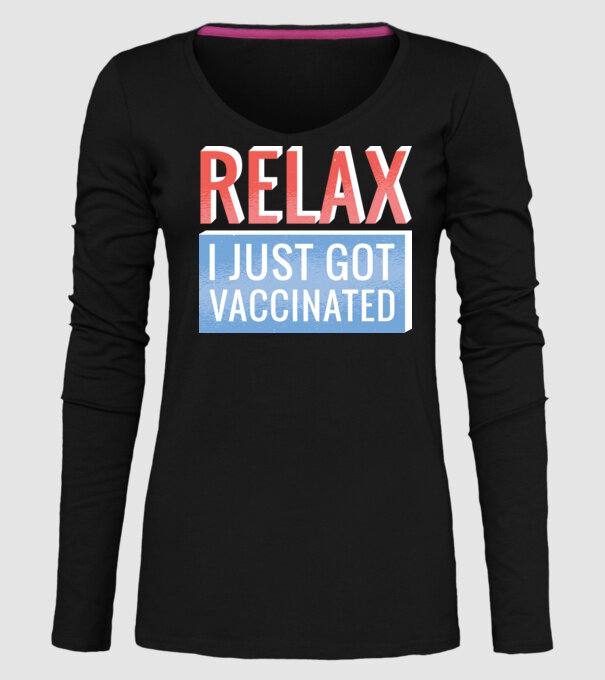 Fii calm, sunt vaccinat model negru pe tricou