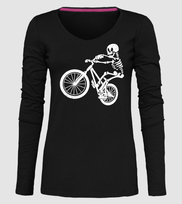 Biciclist schelet model negru pe tricou