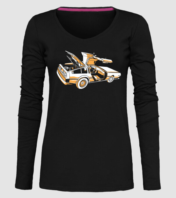 Delorian Înapoi în viitor model negru pe tricou