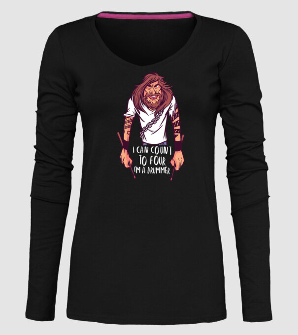 Baterist model negru pe tricou
