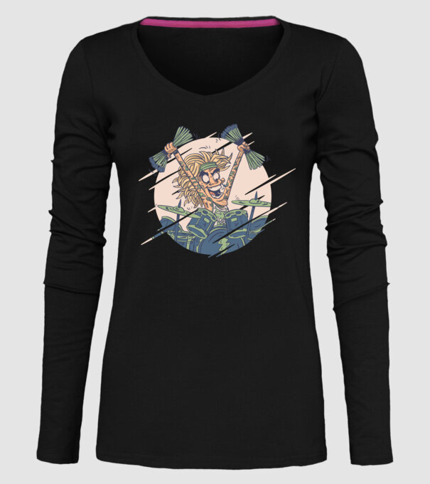 Baterist model negru pe tricou