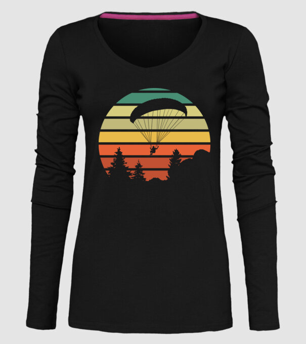 Parașutist model negru pe tricou