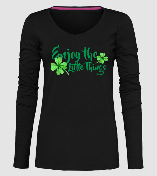 Enjoy the little things model negru pe tricou