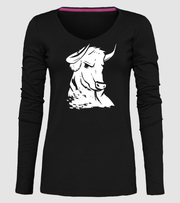 Taur puternic model negru pe tricou
