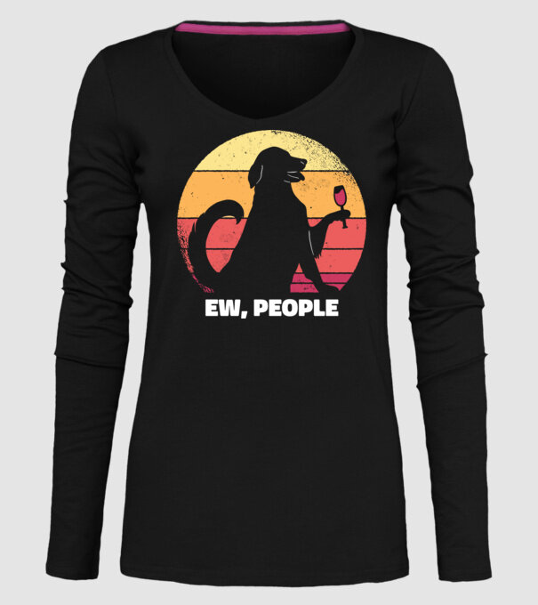 Ew, Oameni - Câine model negru pe tricou