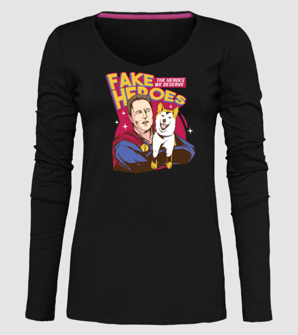 Fake Hero Elon Musk model negru pe tricou