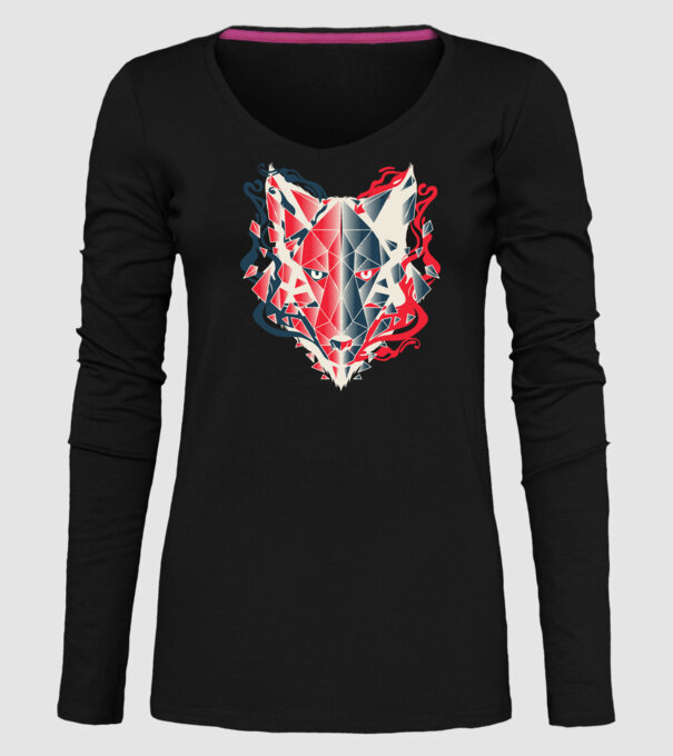 Wolf Head model negru pe tricou
