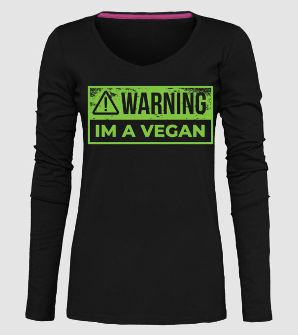 Atenție, sunt vegan model negru pe tricou