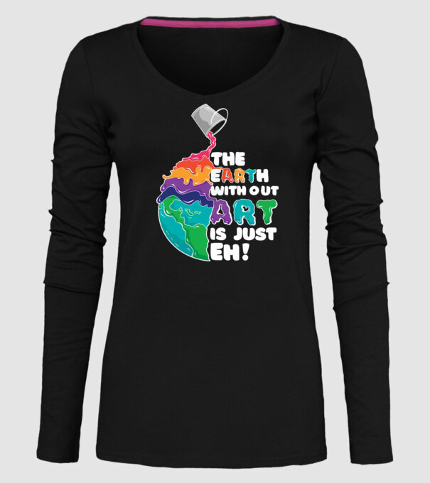 Pământ Artă model negru pe tricou