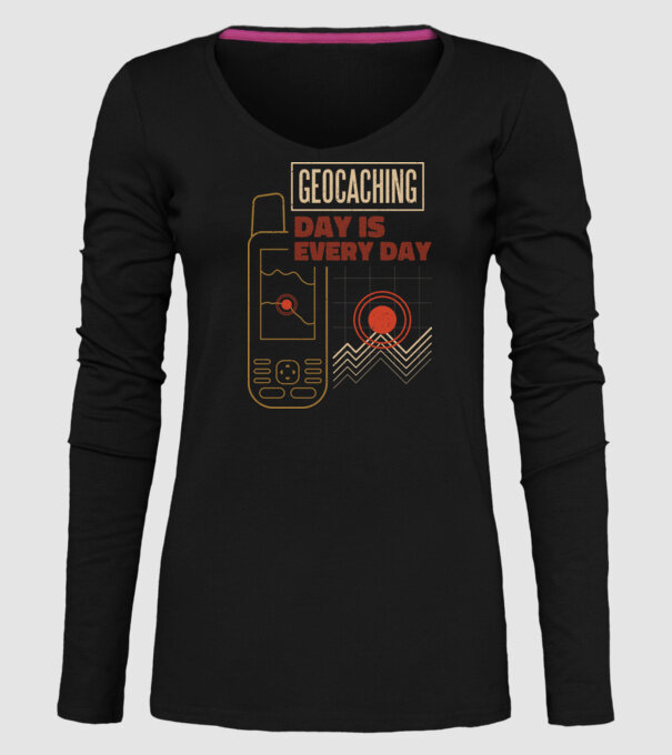 Geocaching model negru pe tricou
