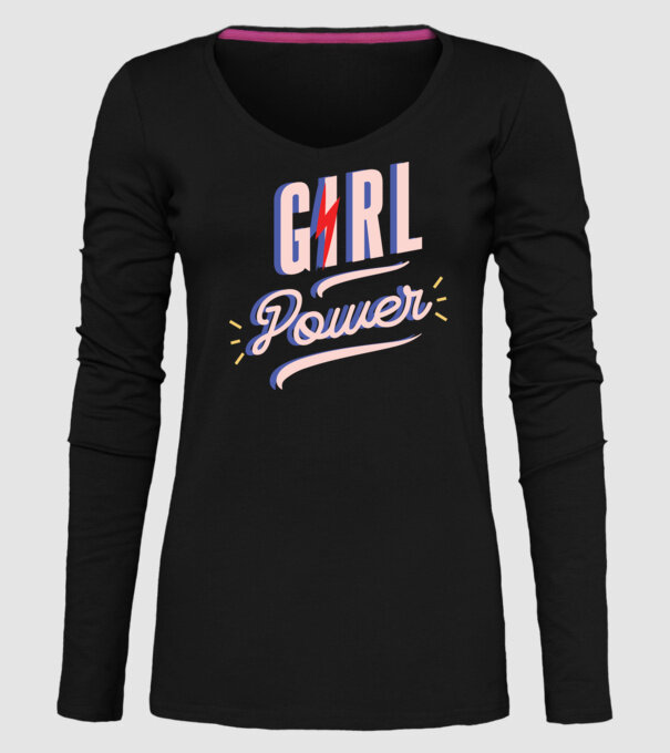 Girl Power de Ziua Femeii model negru pe tricou