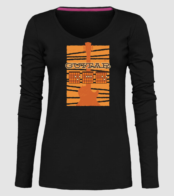 Tată chitarist model negru pe tricou