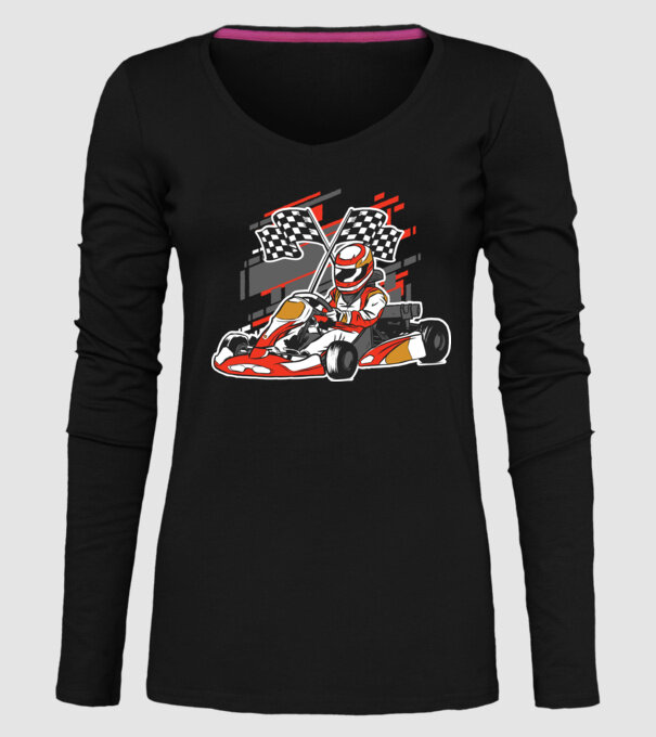 Gokart model negru pe tricou