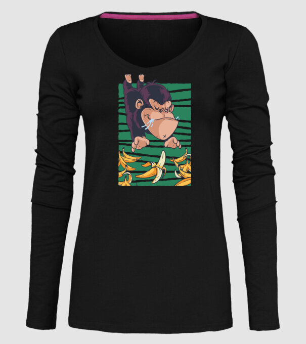 Gorilă Banană model negru pe tricou