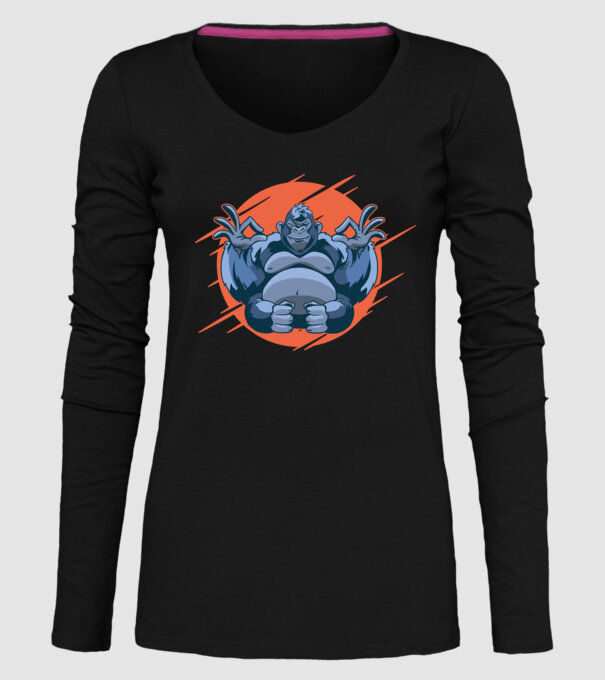 Gorilă Meditație model negru pe tricou