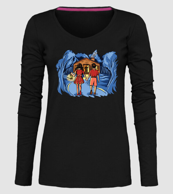 Copii în pădure Poveste model negru pe tricou