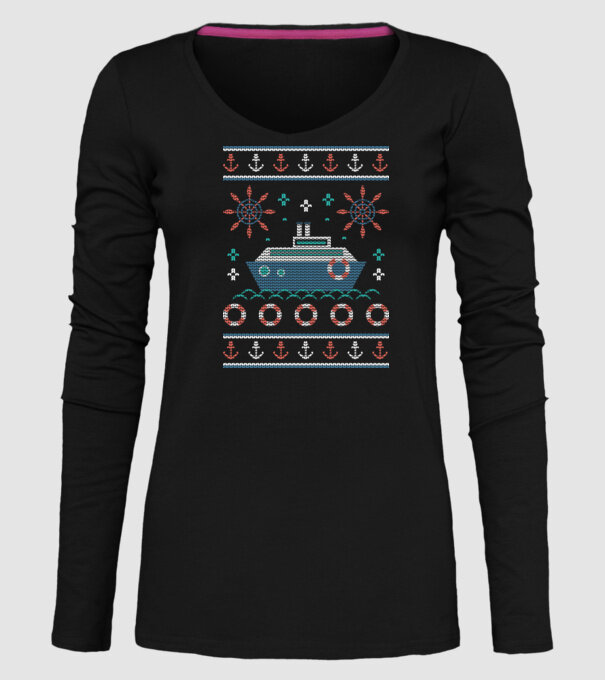 Pulover urât cu vapor model negru pe tricou