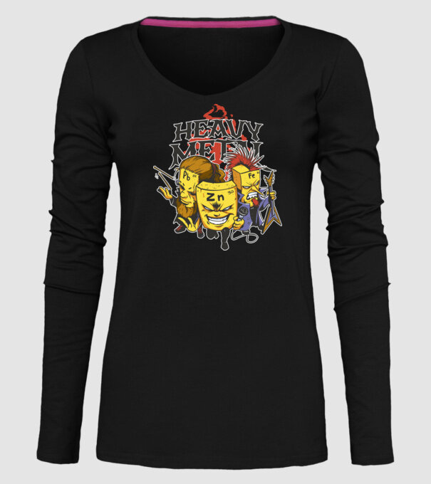 Elemente Heavy Metal model negru pe tricou