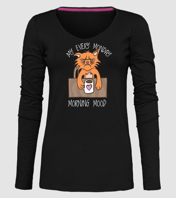 Starea mea de spirit de luni model negru pe tricou