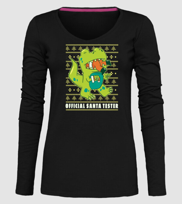 Tester oficial Moș Crăciun model negru pe tricou