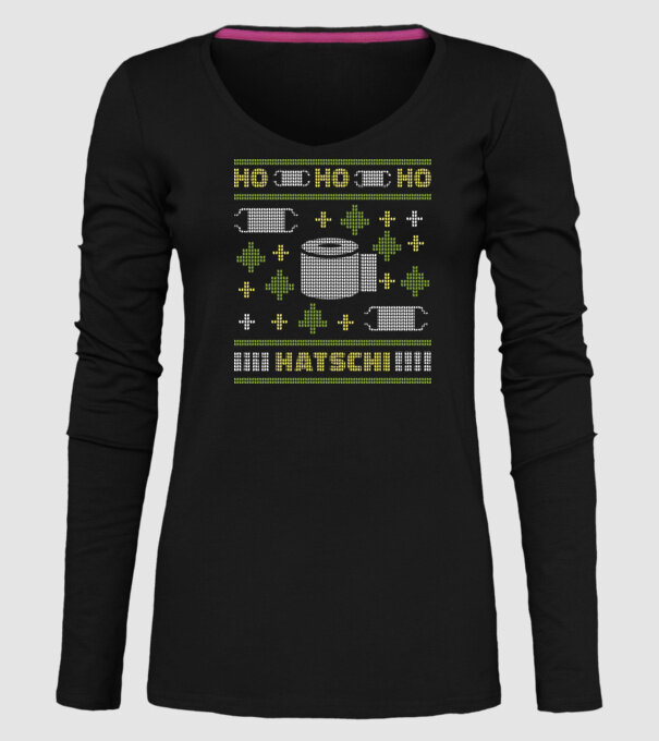 Hohohoho hârtie igienică pulover urât model negru pe tricou