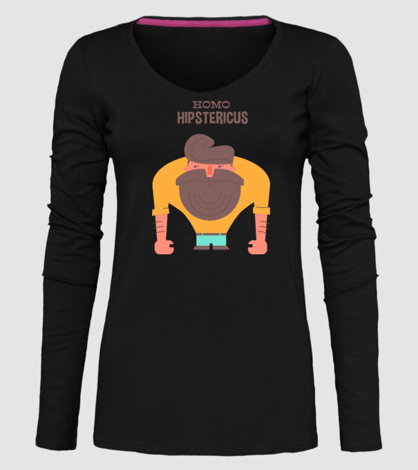 Homo Hipstericus model negru pe tricou