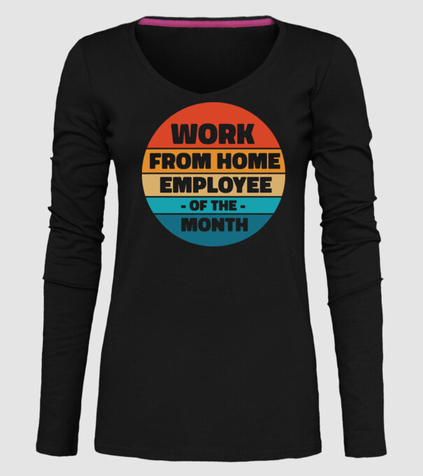 Lucrătorul la domiciliu al lunii model negru pe tricou