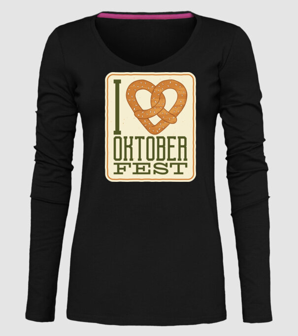 I Love Oktoberfest model negru pe tricou