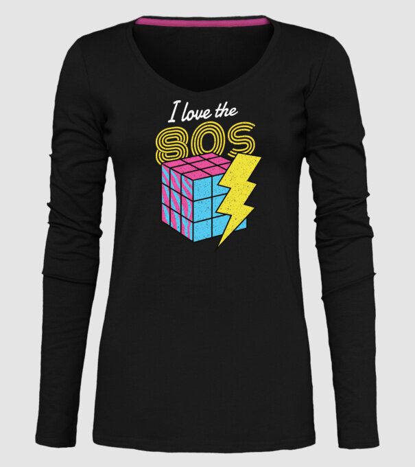 I love the 80s Cub Rubik model negru pe tricou