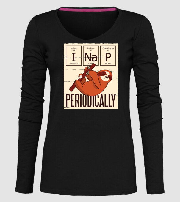 I NaP Periodic tricou leneș model negru pe tricou