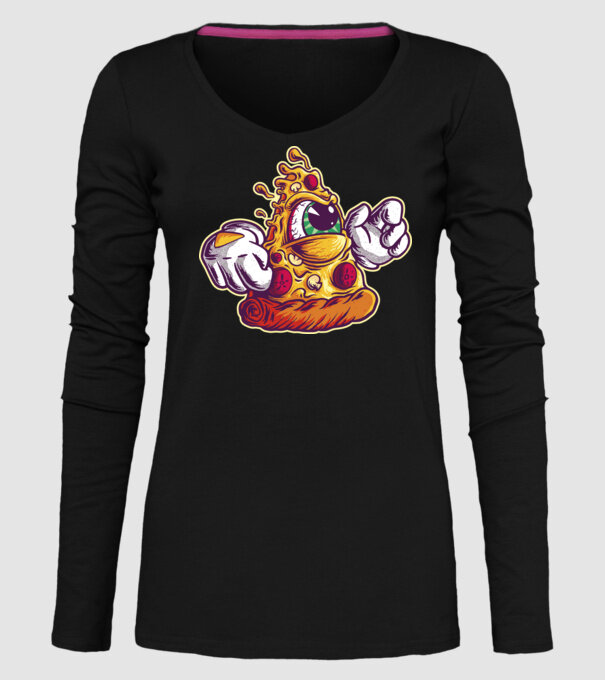 Pizza Illuminati model negru pe tricou