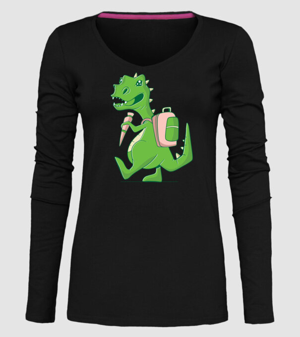 Elev Dino model negru pe tricou