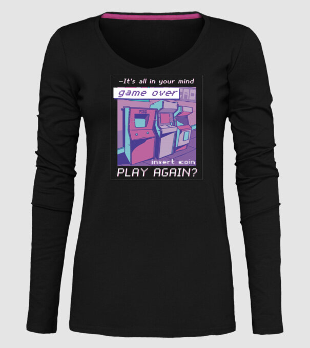 Sala de jocuri Retro Arcade model negru pe tricou